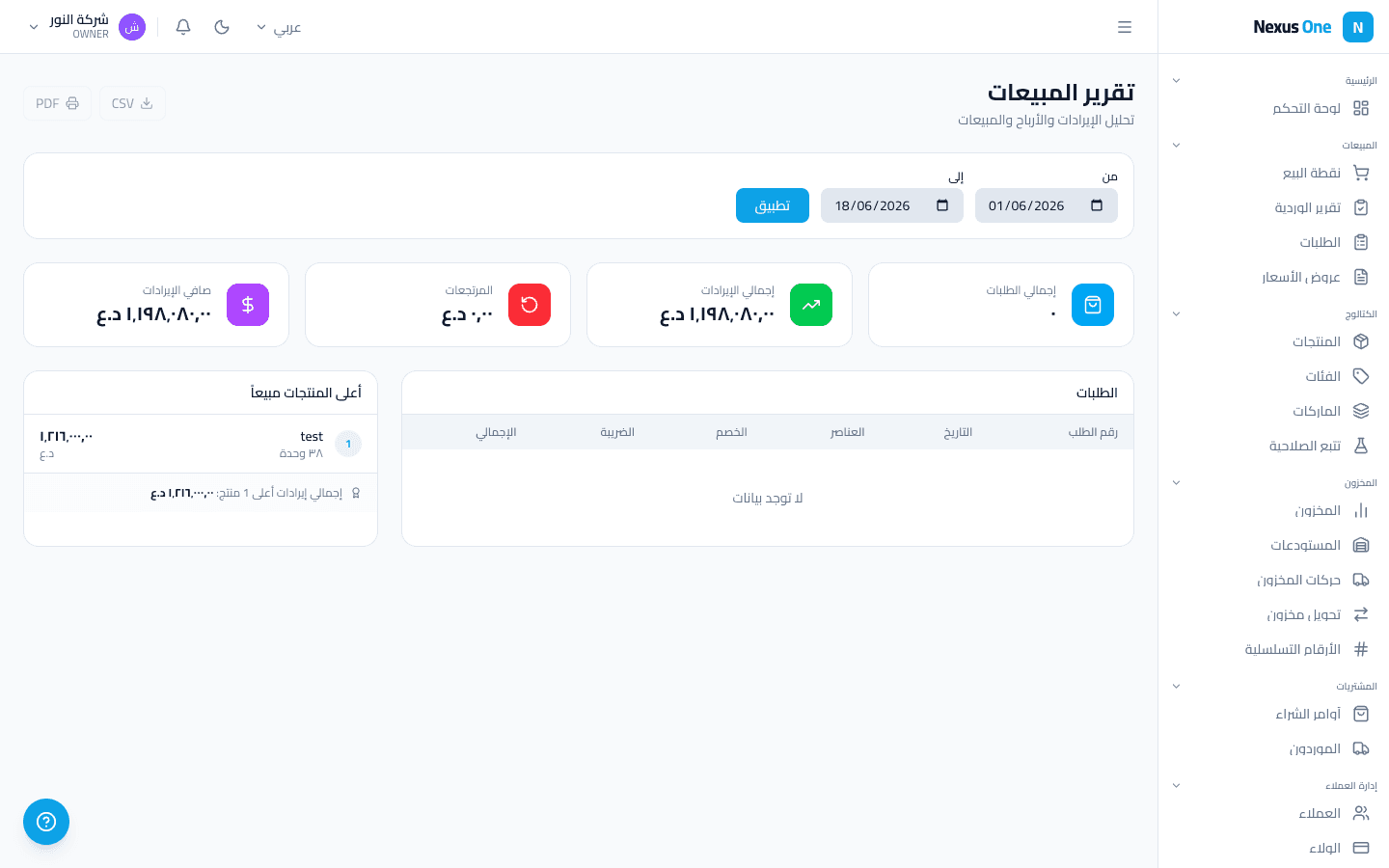 التقارير والتحليلات (BI)